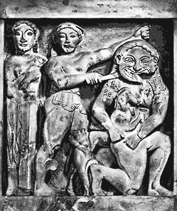 Афина и Персей, убивающий Горгону